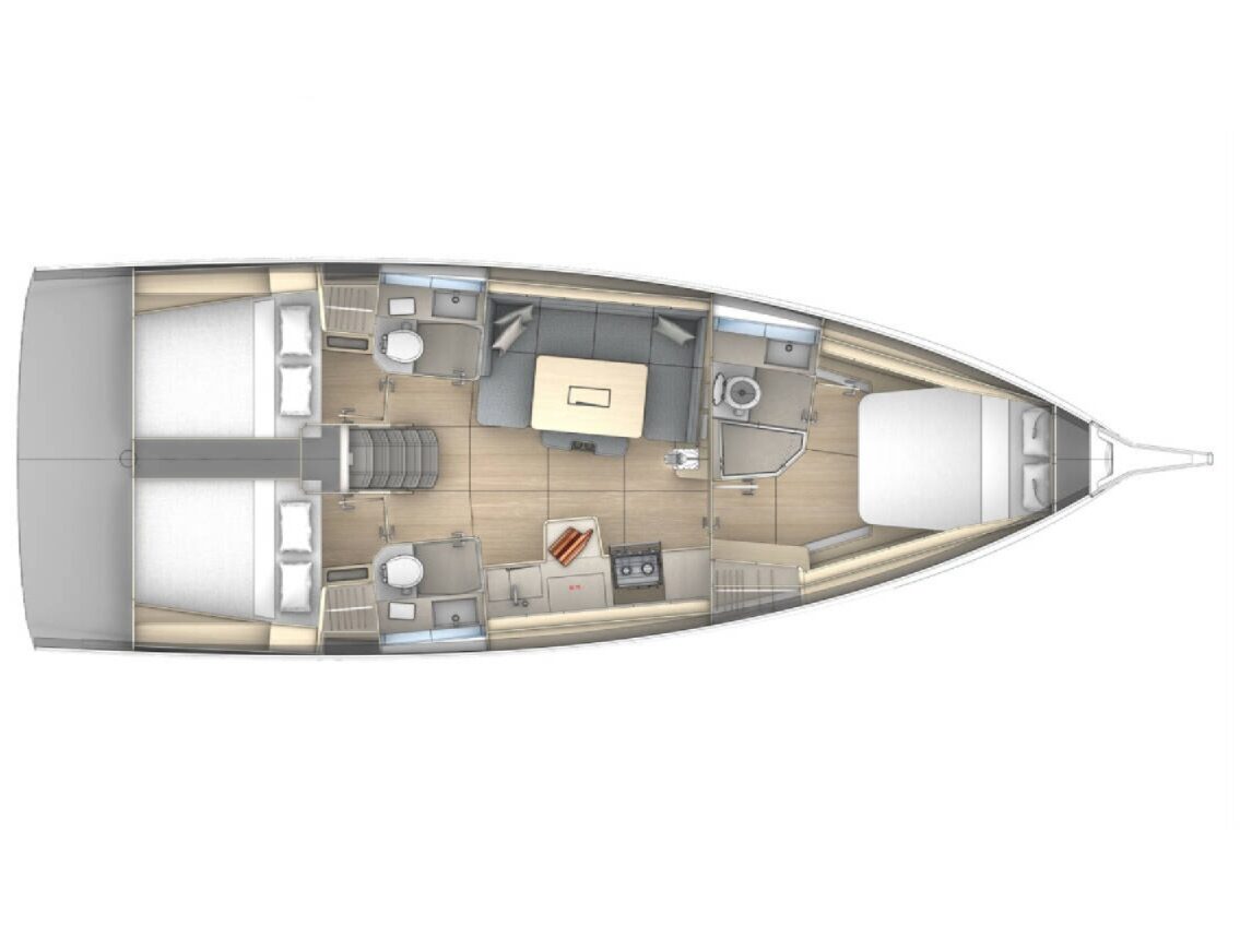 Dufour 41 inside layout
